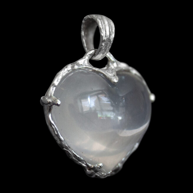 Clear Quartz Heart Silver Pendant - Image 2
