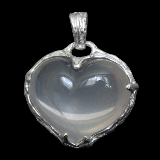 Clear Quartz Heart Silver Pendant - Image 4