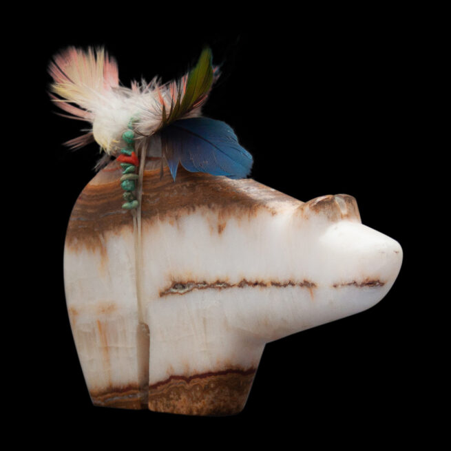 Feather Marble Bear Carving - Image 2