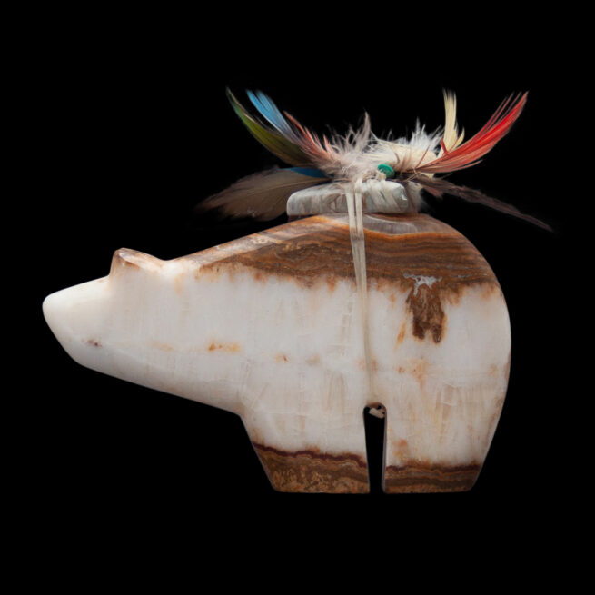 Feather Marble Bear Carving - Image 4