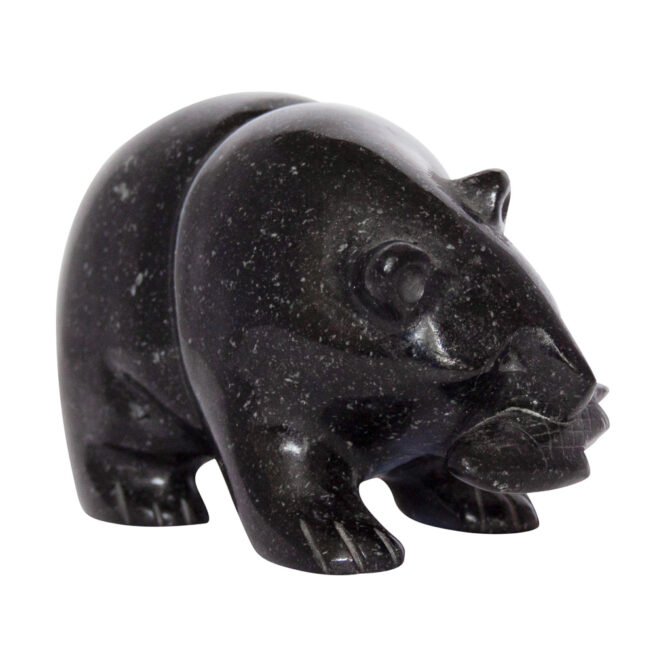 Sculpture Inuit Ours Noir – Image 2
