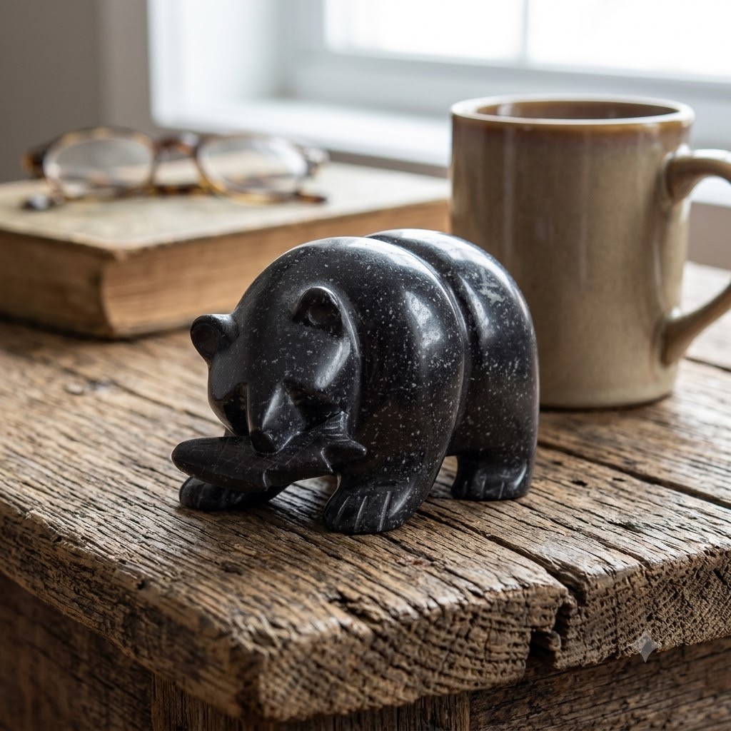 Inuit Black Bear Carving