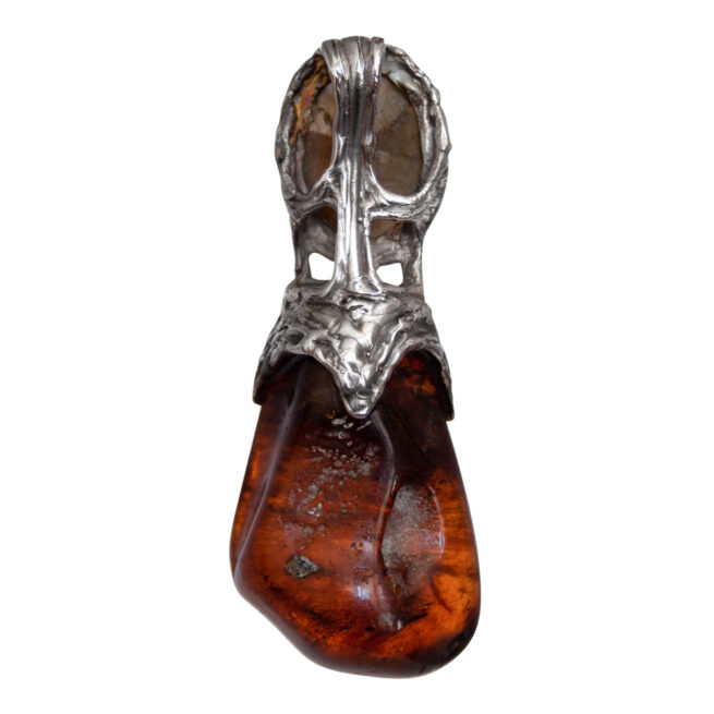 Labradorite Amber Silver Pendant - Image 4
