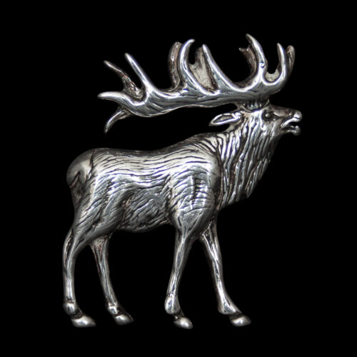 Silver Elk Pin Brooch
