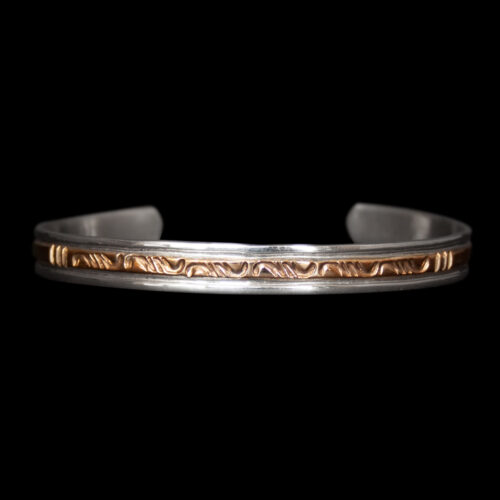 Slim Gold Silver Navajo Bracelet