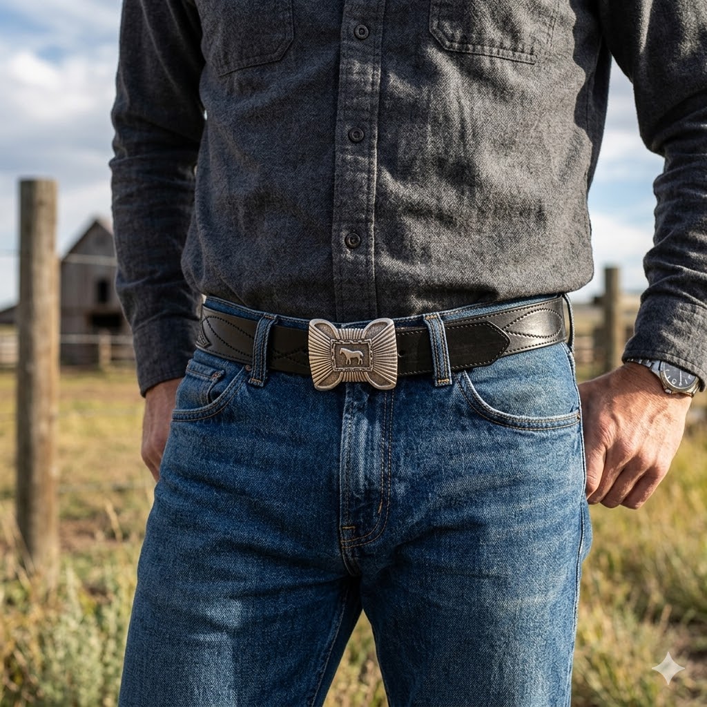 Sterling Silver Horse Belt Buckle