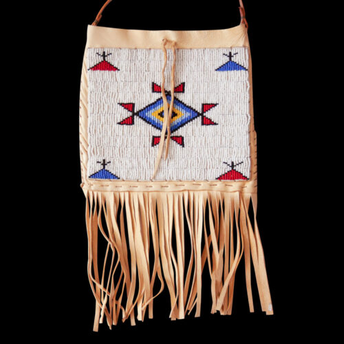 Traditional Native White Beaded Bag