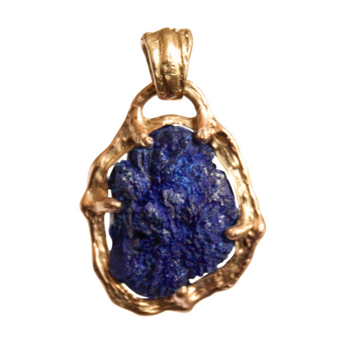 18K Gold Lapis Lazuli Pendant