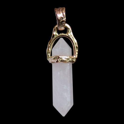 18K Gold Rose Quartz Talisman