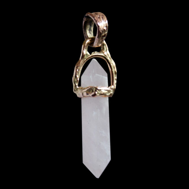 18K Gold Rose Quartz Talisman - Image 2