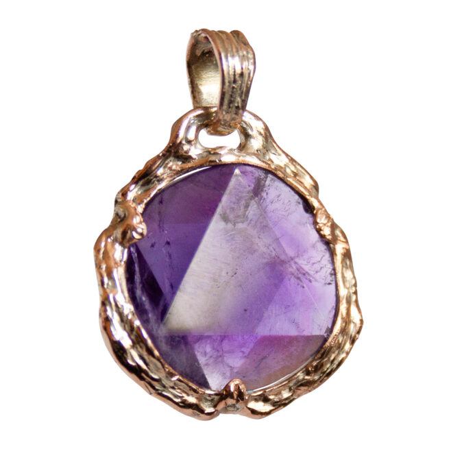 9K Gold Amethyst Star of David Pendant - Image 5