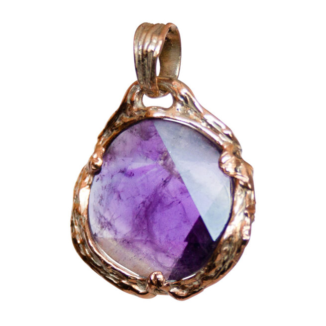 9K Gold Amethyst Star of David Pendant - Image 4