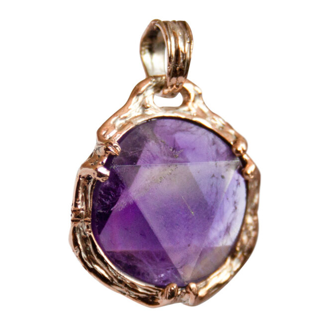 9K Gold Amethyst Star of David Pendant - Image 2