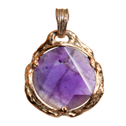 9K Gold Amethyst Star of David Pendant