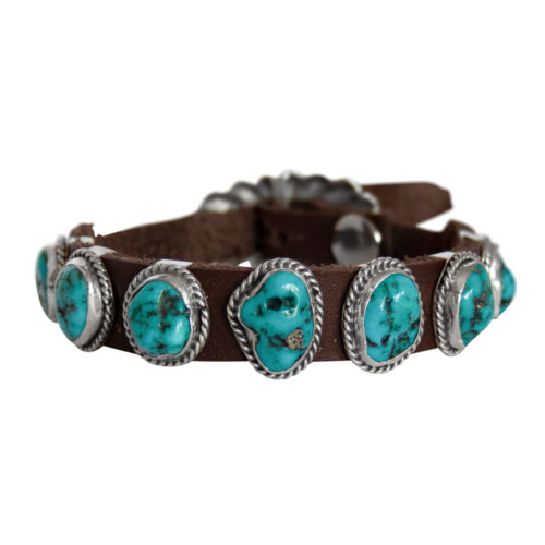 Bill Willie Leather Turquoise Bracelet