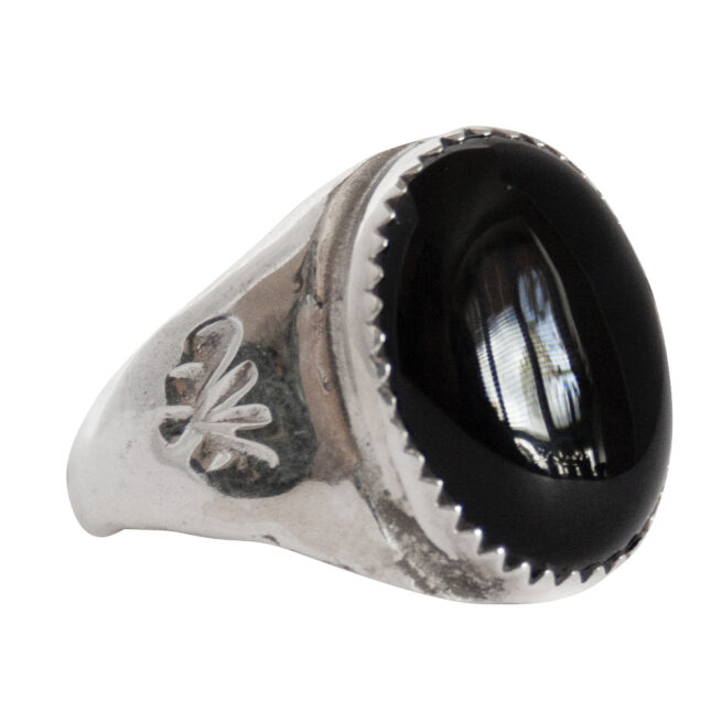 Black Oval Signet Ring - Image 2
