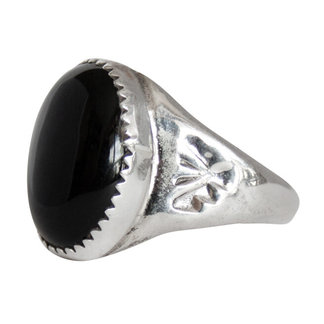 Black Oval Signet Ring - Image 3