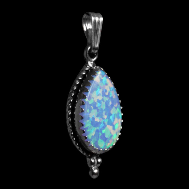 Blue Opal Teardrop Pendant - Image 2
