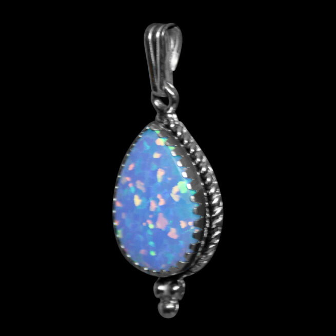 Blue Opal Teardrop Pendant - Image 3