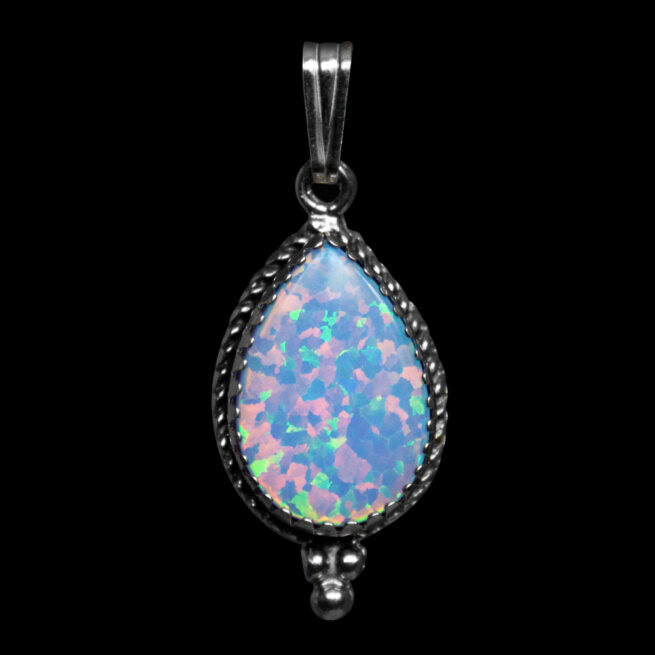 Blue Opal Teardrop Pendant