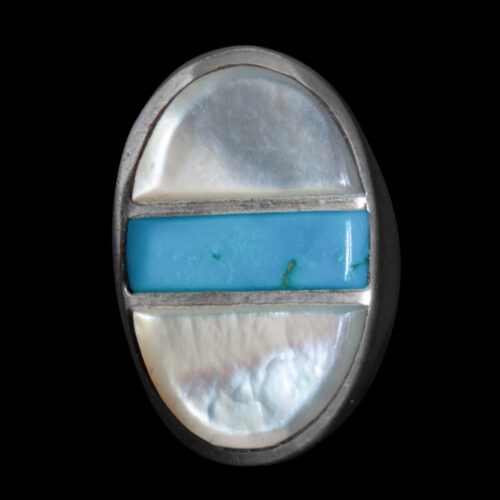Blue White Zuni Signet Ring