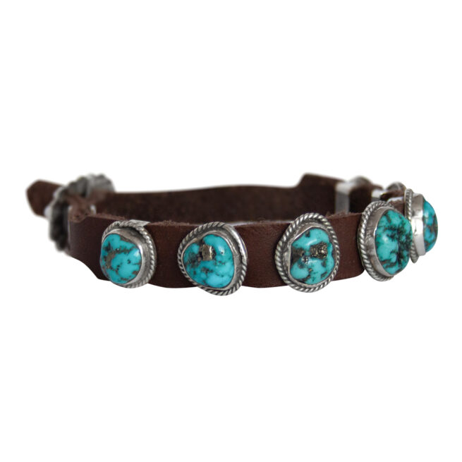 Boho Girl Leather Turquoise Bracelet – Image 2