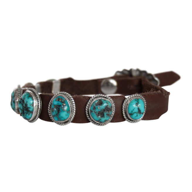 Boho Girl Leather Turquoise Bracelet – Image 3