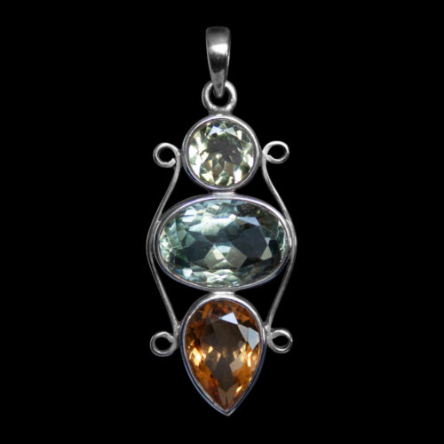 Citrine Prasiolite Beryl Pendant