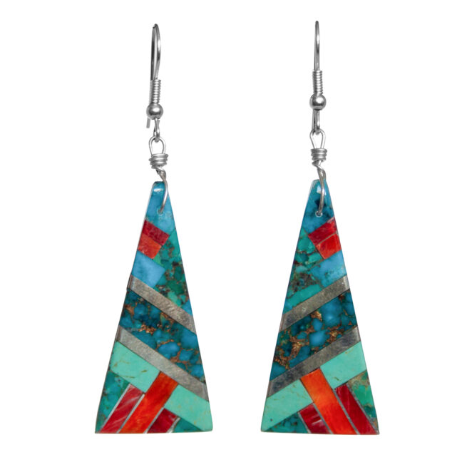 Daniel Coriz Inlay Triangular Earrings