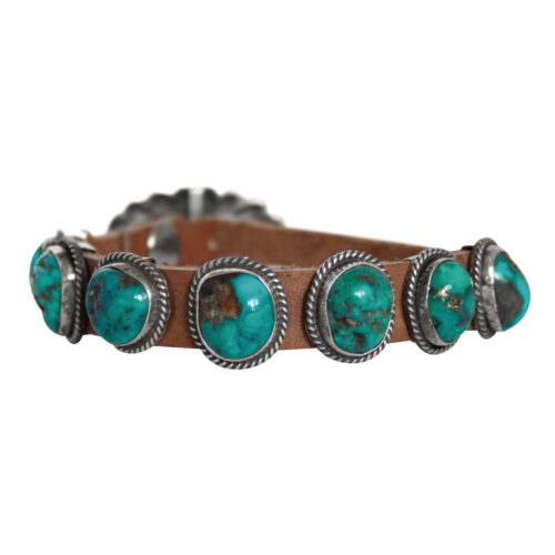 Gender Neutral Leather Turquoise Bracelet