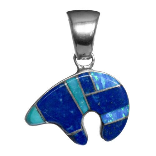 Germaine Tso Blue Bear Pendant