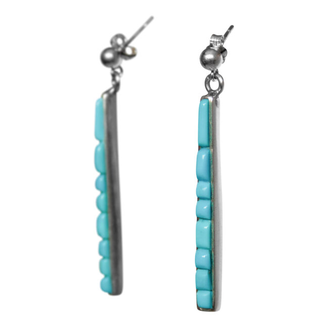 Kingman Turquoise Zuni Earrings - Image 3