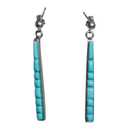 Kingman Turquoise Zuni Earrings