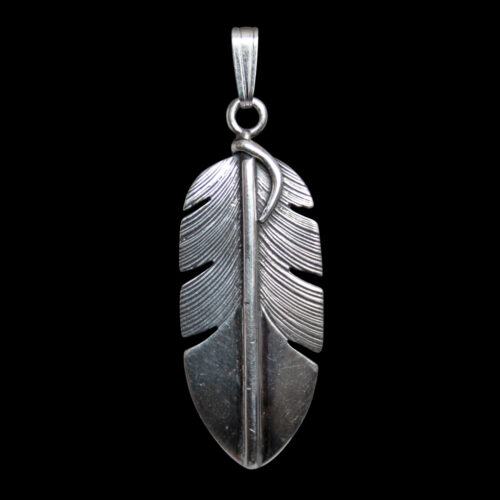 Lena Platero Silver Feather Pendant