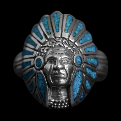 Native American Chief Turquoise Ring