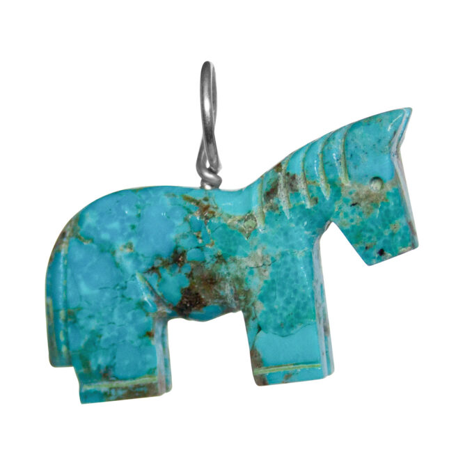 Native American Turquoise Horse Pendant