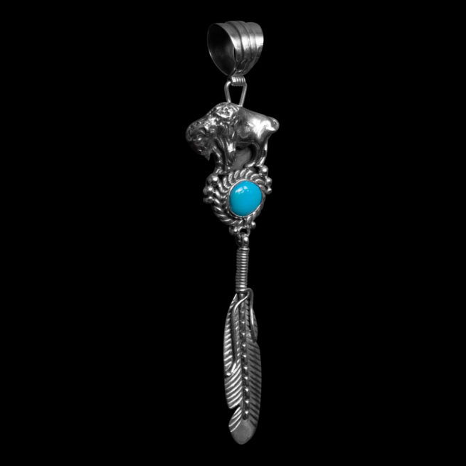 Pendentif Navajo Bison Turquoise – Image 2