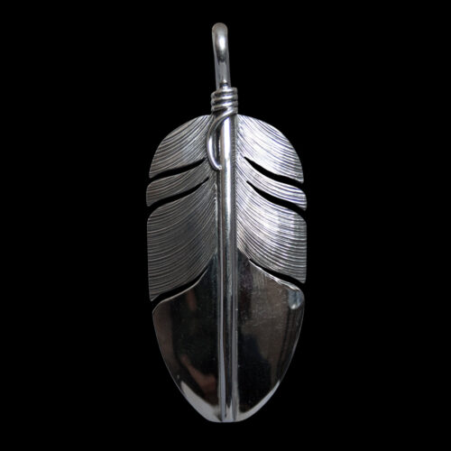 Navajo Silver Feather Pendant
