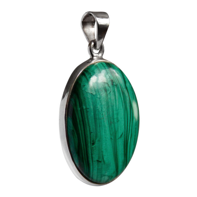 Pendentif Argent Malachite Ovale – Image 2