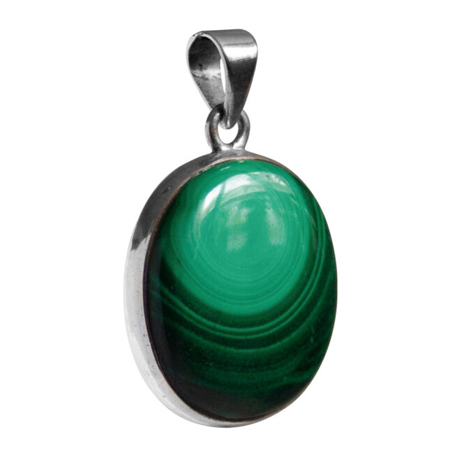 Pendentif Argent Malachite Ronde – Image 2