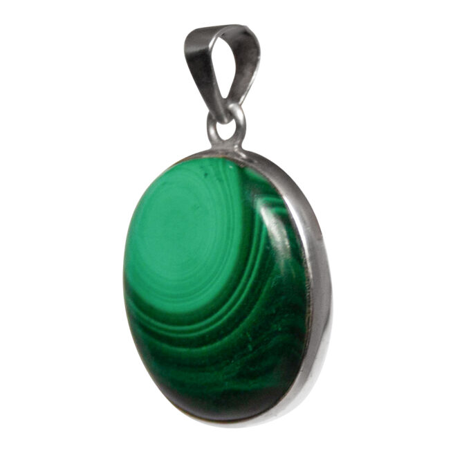 Pendentif Argent Malachite Ronde – Image 3