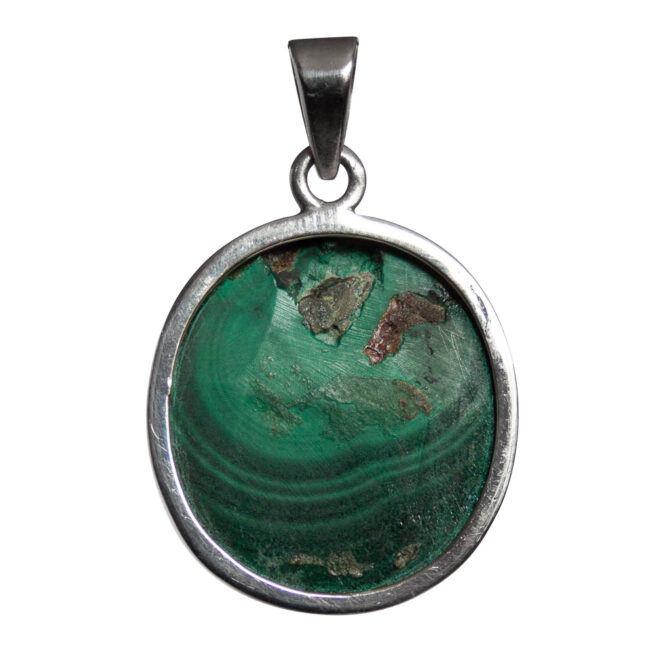 Pendentif Argent Malachite Ronde – Image 4