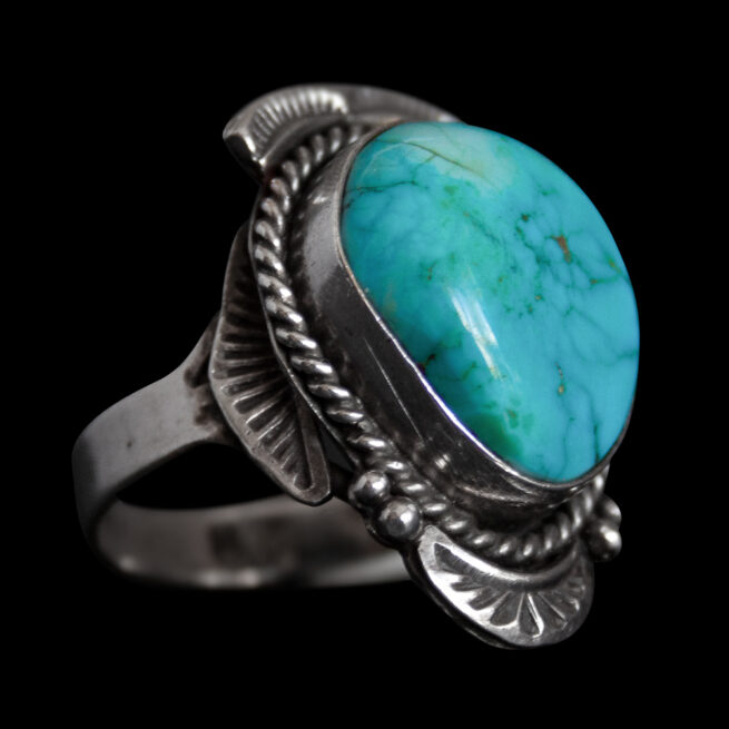 Silver Bezel Turquoise Ring - Image 2