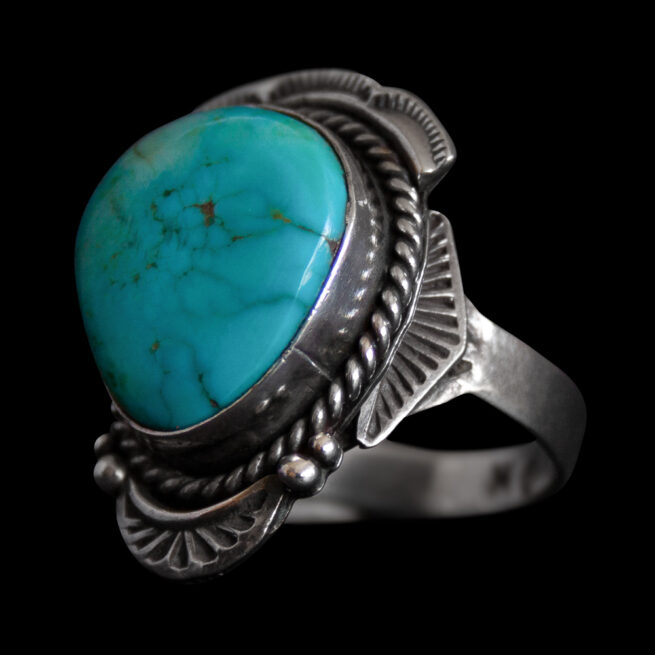 Silver Bezel Turquoise Ring - Image 3