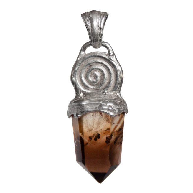 Silver Spiral Citrine Necklace – Image 4