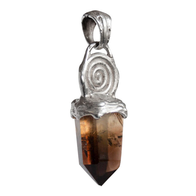 Silver Spiral Citrine Necklace – Image 3
