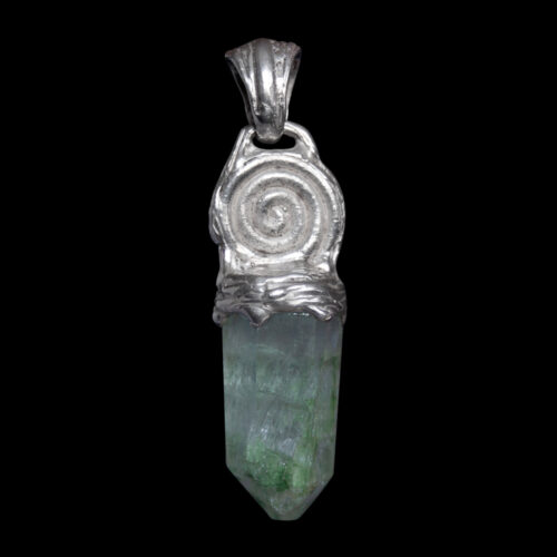 Silver Spiral Fluorite Pendant