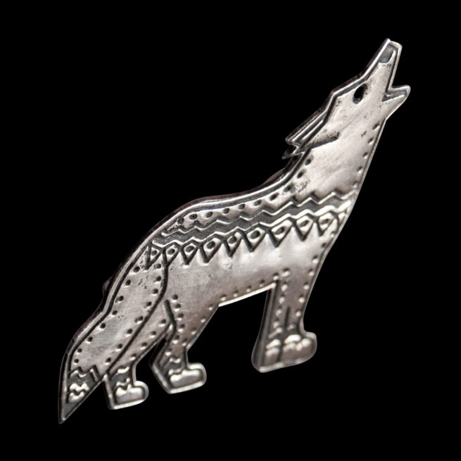 Silver Wolf Pin Brooch - Image 2