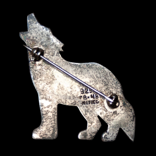 Silver Wolf Pin Brooch - Image 3