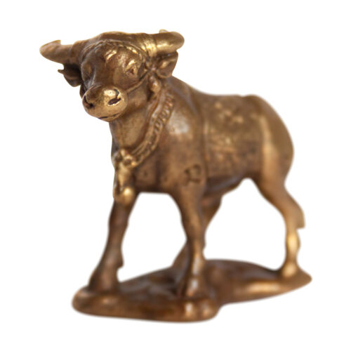 Small Brass Bull Statue